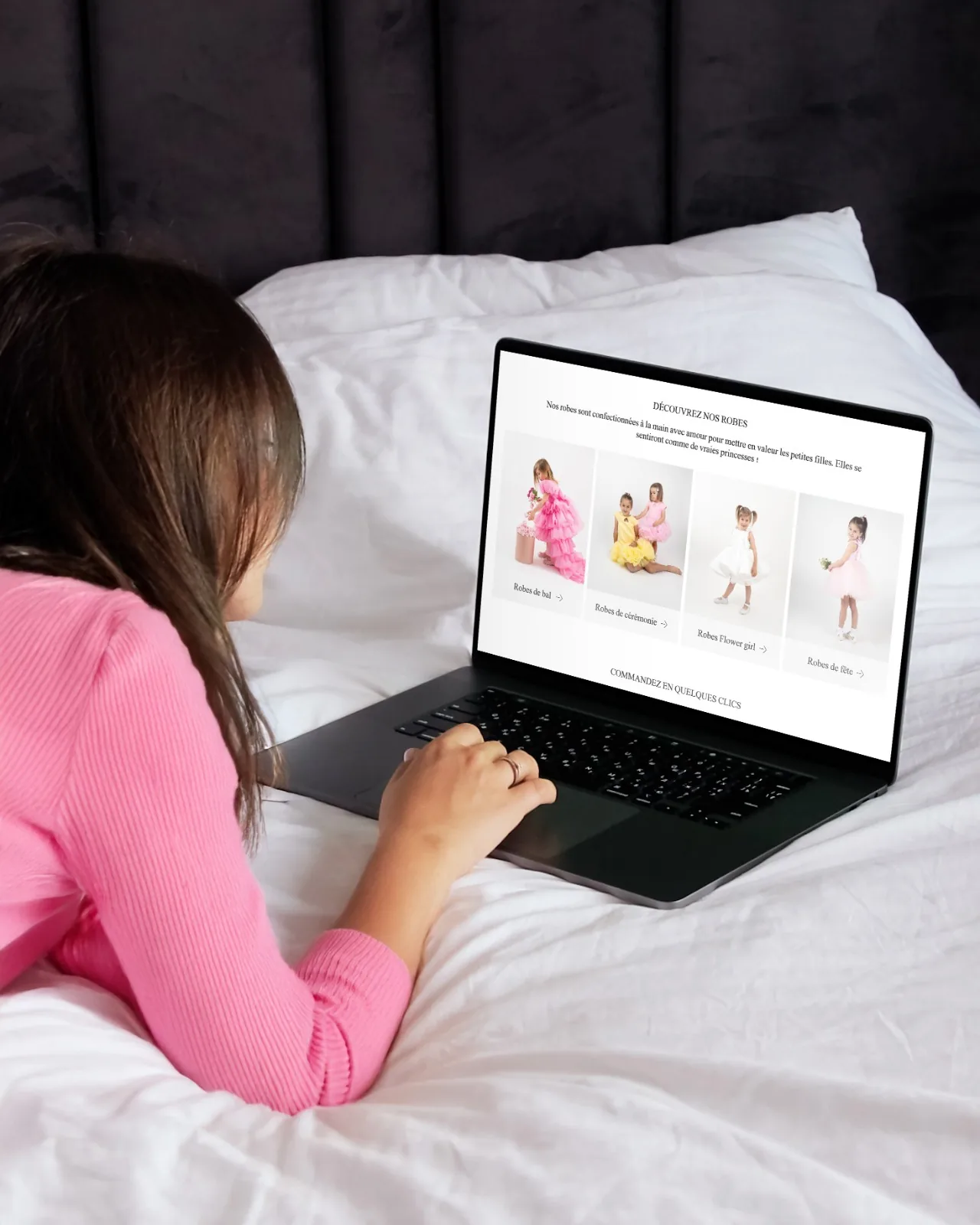Aperçu du site e-commerce BabyPlaza et de ses collections de robes de cérémonie